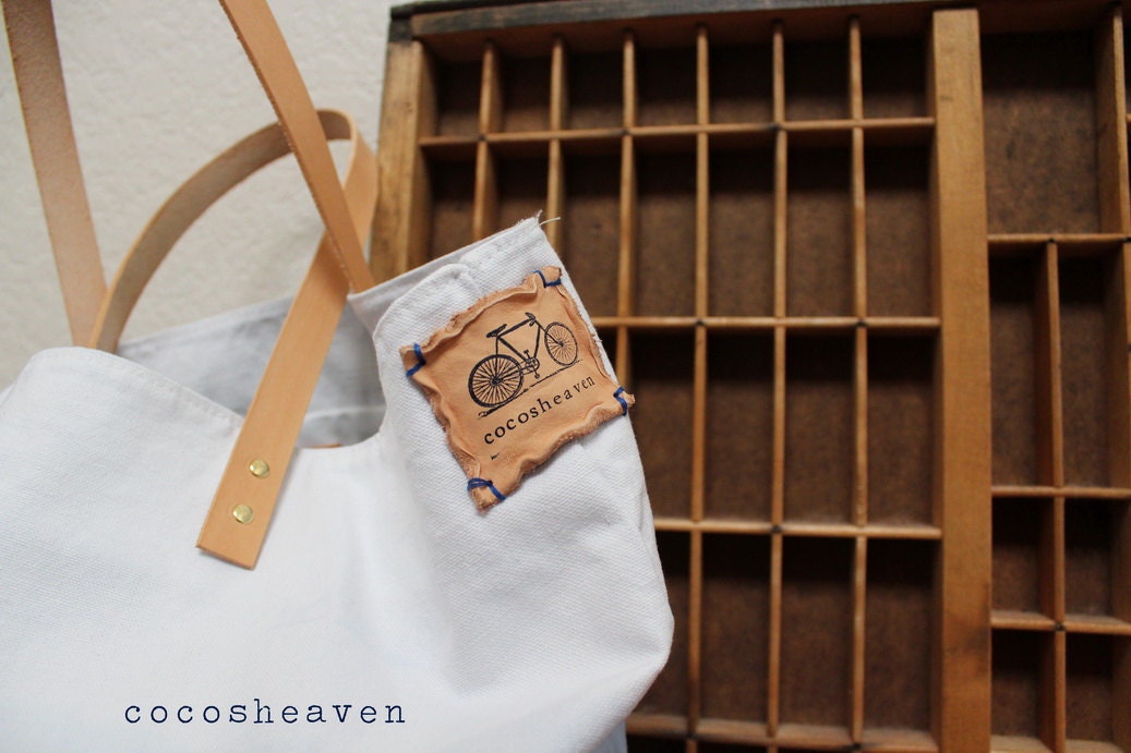 CANVAS TOTE BAG...Blue (with leather strap)....medium size
