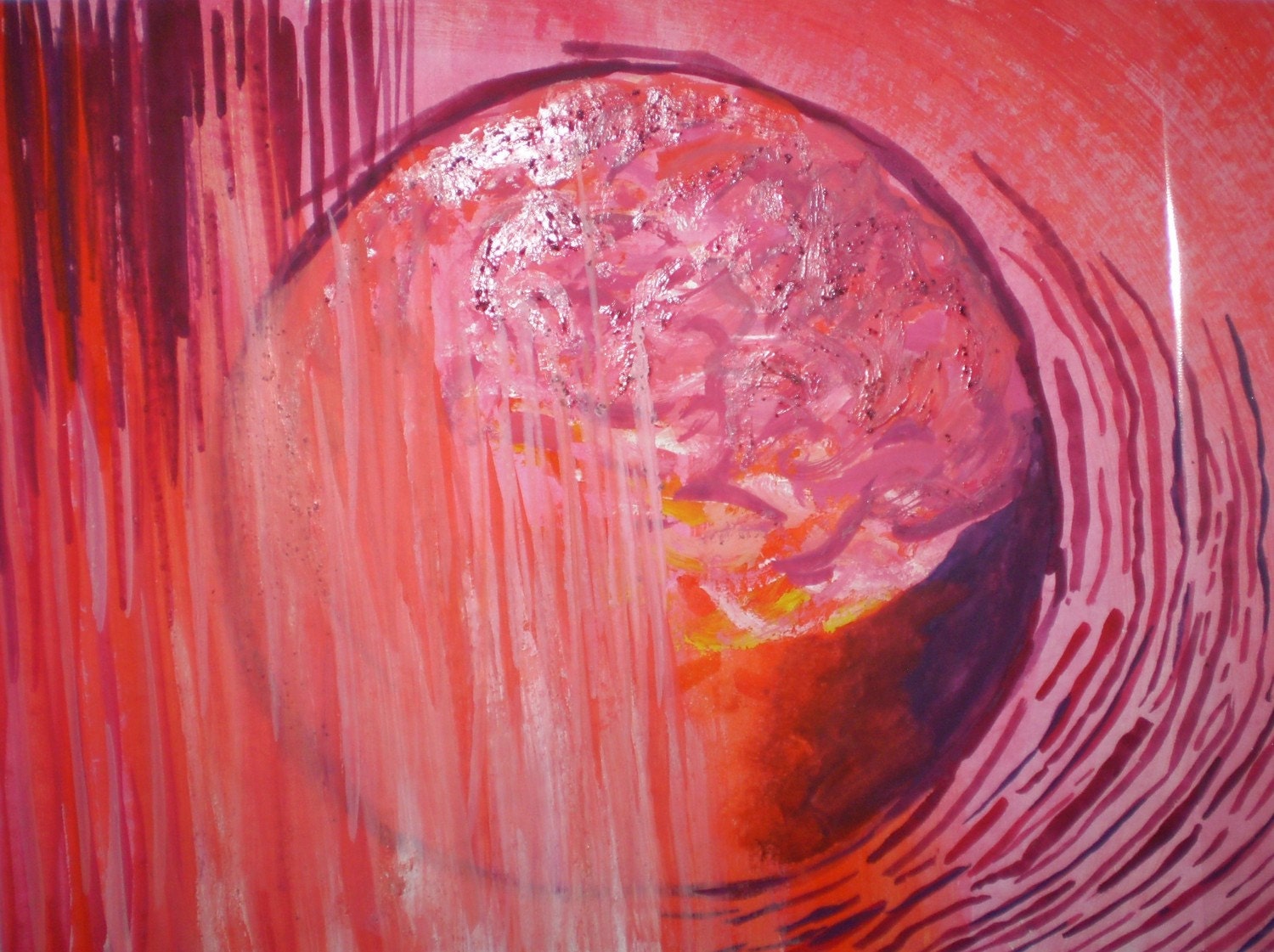 Painting Mandala Circle  Abstract: Pink and Purple