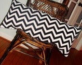 Accent pillow lumbar chevron zig zag black and white designer decorative pillow modern accent pillow
