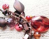 Chocolate Brown and Copper Boho Charm Bracelet