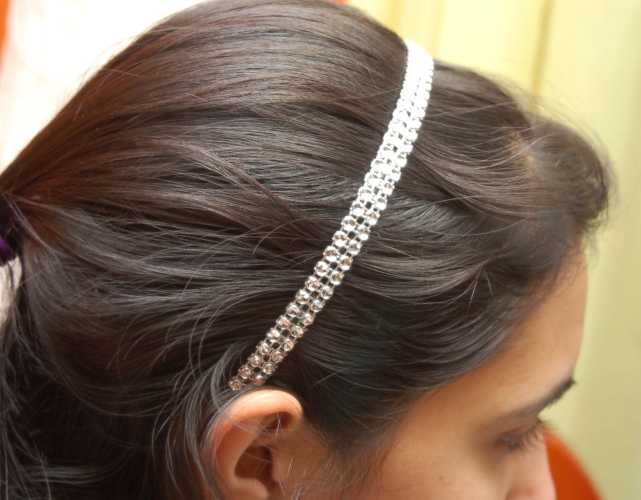 BLING and SPARKLY Silver Headband- Simply Bridal or Everyday Bling