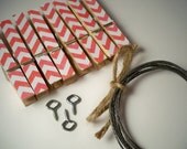 Christmas Chevron Clothesline Kit. Indoor. Red Clothespins. Card Holder. Picture Display. Photo Frame. Wall Decor.