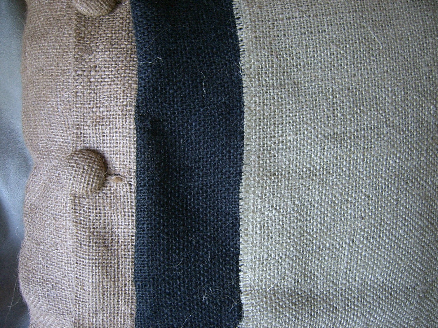 Burlap Pillow with Ties in 18 X 18 or 16 X 16 inches-Lined