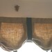 Burlap Box Pleat Balloon Valance with Bands-Rod Pocket 36" to 60"