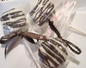 Wedding Favors - 24 Chocolate Covered Oreo Pops -We Tied The Knot Wedding Favors