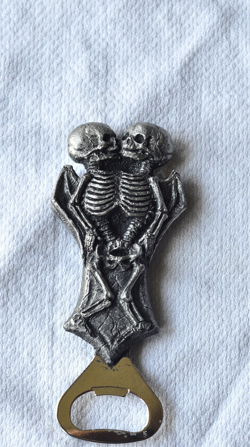 Conjoined Skeletons bottle Opener