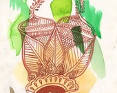 Indian Red Mehndi No.5 Vibrant Watercolor