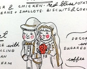 Commemorative Watercolor Wedding Menu Template