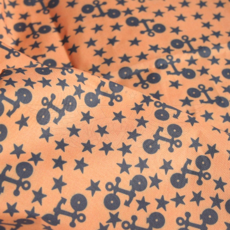 Halloween Anchor Fabric - Half Yard for Nautical Retro and Rockabilly Crafts