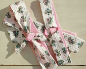 Polka-dot Floral Headband - Pink Retro elastic headband