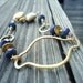 Navy Blue Sapphire Bracelet Yellow Gold Jewelry September Birthstone Jewellery Gemstone 5th Wedding Anniversary Unique Fashion Brushed B-8