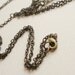 Turquoise Necklace Brass Necklace Criss Cross Chain Jewelry White Gemstone Jewellery Pendant Unique Renaissance Victorian Scroll Loop N-60
