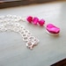 Pink Druzy Necklace Druzy Pendant Sterling Silver Jewelry Drusy Hot Pink Neon Jewellery Colorblock Gift Ideas Spring Fashion Dipped