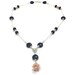 Navy Blue Lapis Necklace Sterling Silver Jewelry Coral Lapis Lazuli Natural Gemstone Jewellery Navy Salmon Peach Chain Beaded Pendant N-230