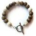 Brown Wood Bracelet White Turquoise Bracelet Jewelry Silver Jewellery Natural Gemstone Earth Tones Layer Stack Minimal Everyday B-218