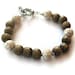 Brown Wood Bracelet White Turquoise Bracelet Jewelry Silver Jewellery Natural Gemstone Earth Tones Layer Stack Minimal Everyday B-218