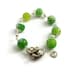 Green Bracelet Agate Gemstone Sterling Silver Jewelry Flower Clasp Spring Fashion Lime Green Apple Green B-261