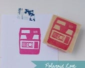 Hand Carved Polaroid Camera Rubber Stamp