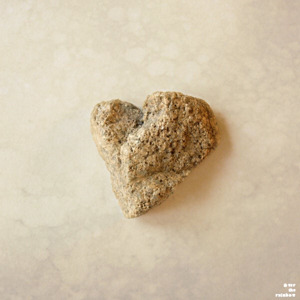 Heart. Stone. Beach photograph. Wedding gift. Nature photography. Still life, 8x8, Giclee print - titled: Heart of Stone I