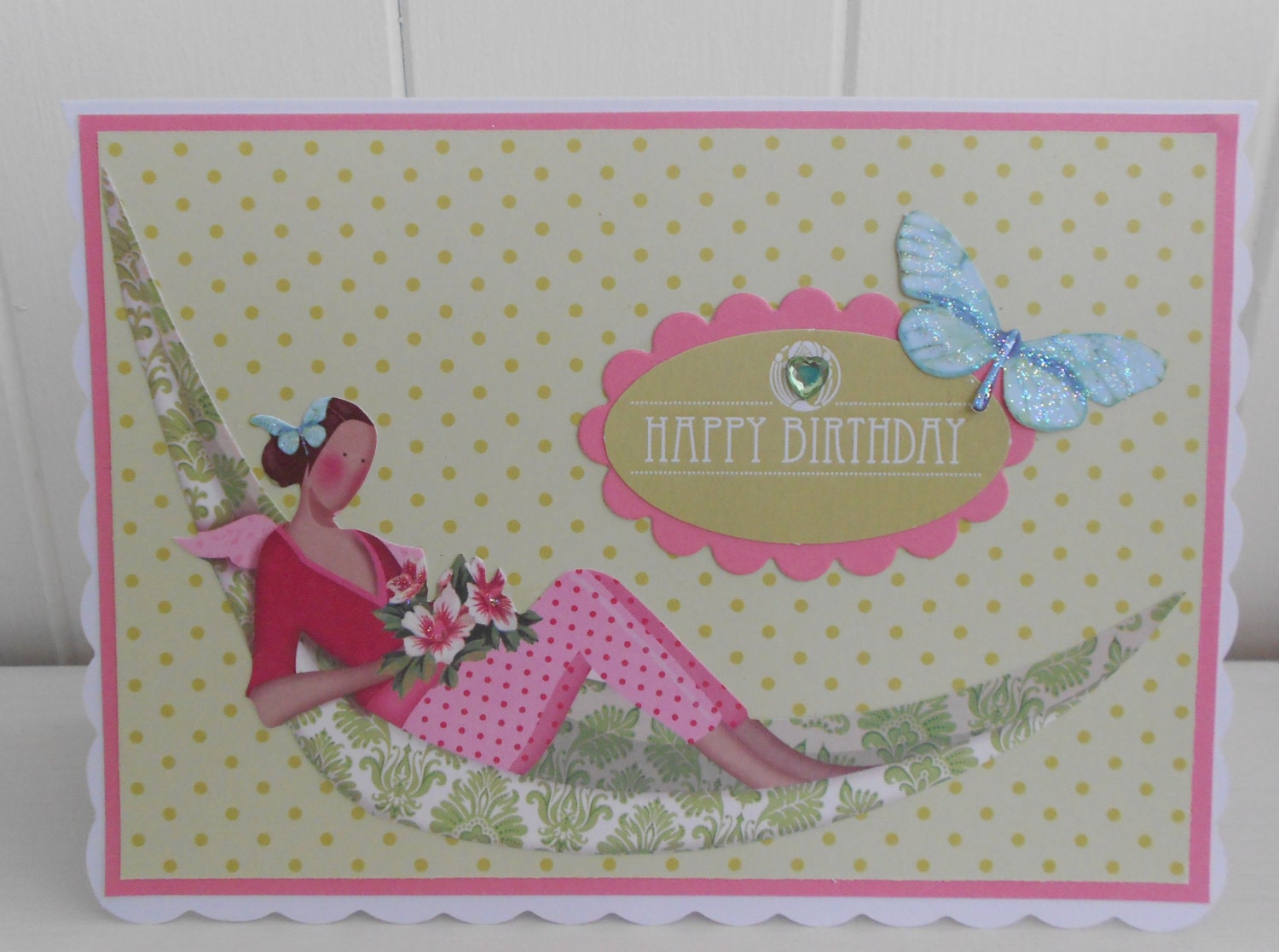 Cottage chic birthday card