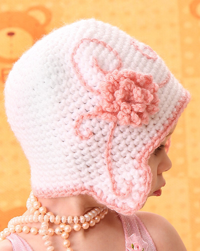 Crochet Baby Hat, Baby Girl Hat, Crochet Cloche, Flapper style, 3 to 6 Months
