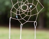 100% Cotton Floating Weave Dreamcatcher with Turquoise and Pheasant Feather, Dream Catcher for Protection