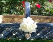 Program Card Basket Rustic Wedding Decor Personalized Heart or Tree Slice(YOUR COLOR CHOICE)