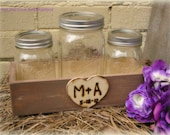 Sand Ceremony Set MASON JAR Table Centerpiece Rustic Barn Country Wedding Personalized Custom (You Choose Color)