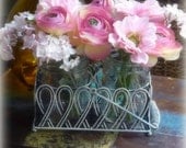 Wedding Table Centerpiece Mason Jar Flower Vase or Candle Holder with Jar Caddy Rustic