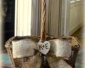 Flower Girl Basket Rustic Wedding Personalized Custom