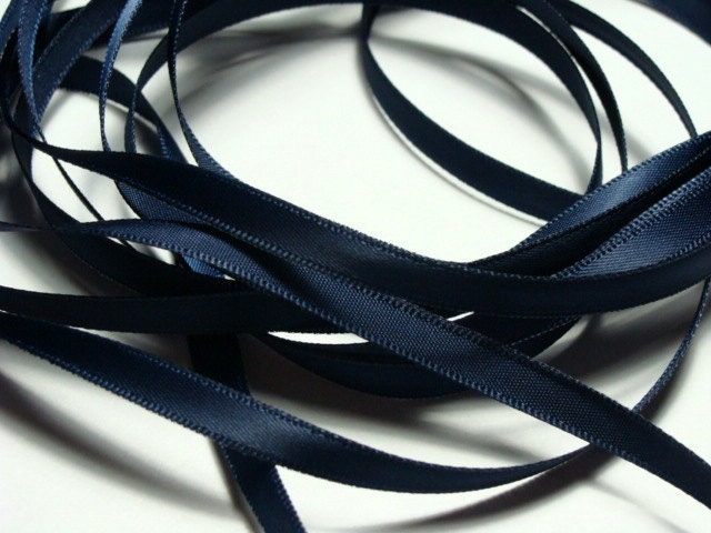 10 yds 1/4" Satin Ribbon - Navy Blue