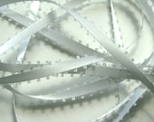 5 yds 3/16" Feather Edge Satin Ribbon - White