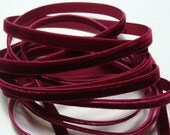 5 yds of 1/4" Velvet Ribbon in Wine