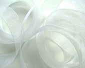 5 yds 7/8" Organza Ribbon - White