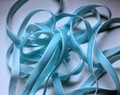 5 yds 3/8" Velvet Ribbon in Light Blue