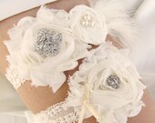 Vintage Inspired Bridal Garter Set in Ivory