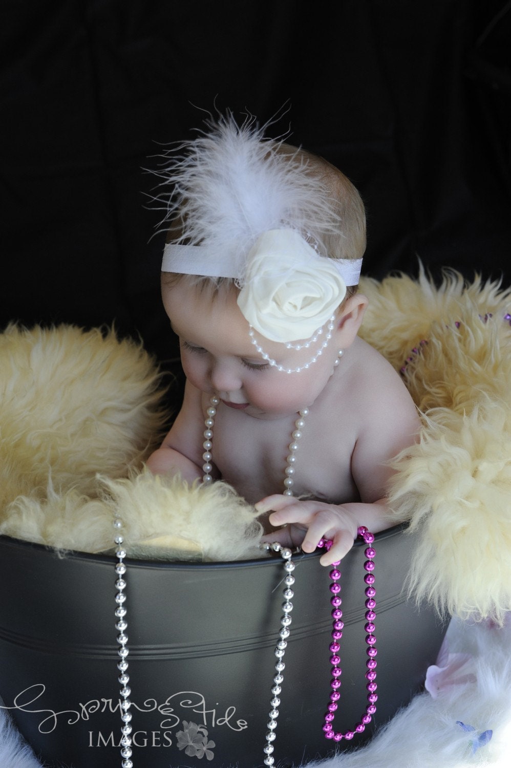Baby Flower Headband, Baby Headband, Angel