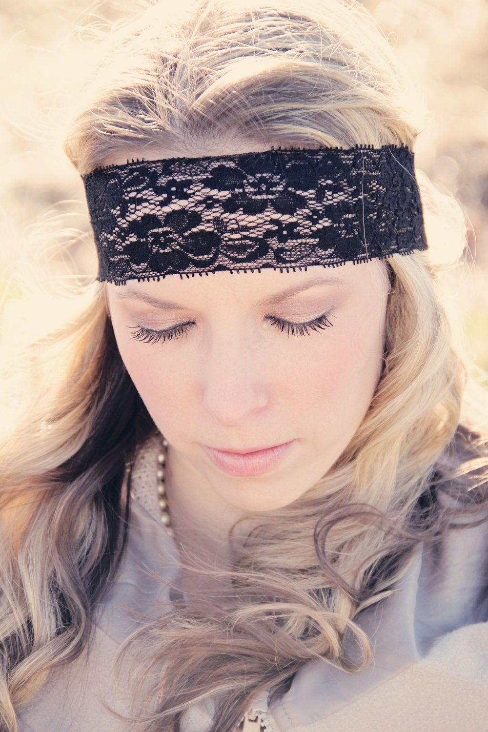 Bohemian Stretch Lace Headband, Boho Style, Beautiful Elegant Lace, Comfy and Romantic, Bridesmaids Gift or Everyday Wear