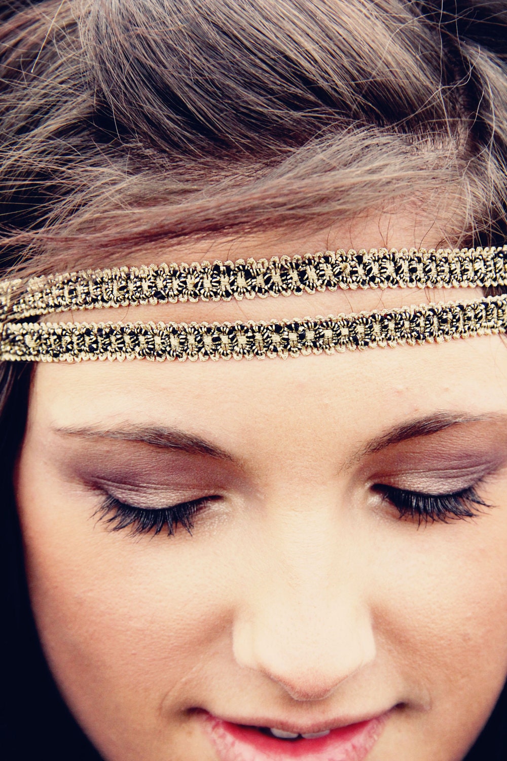 The Golden Joy Headband, Bohemian Style, double strand, Fun, Whimsical, boho band, hippie