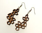 eco friendly geometric earrings - Bamboo Irregular Honeycomb Earrings Large. modern nature inspired jewelry.