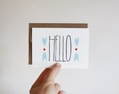 Chevron Hello cards, folded 4bar