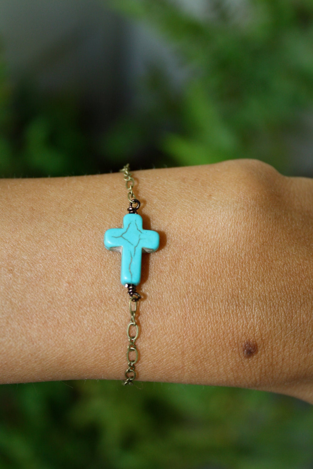 Turquoise Cross Bracelet