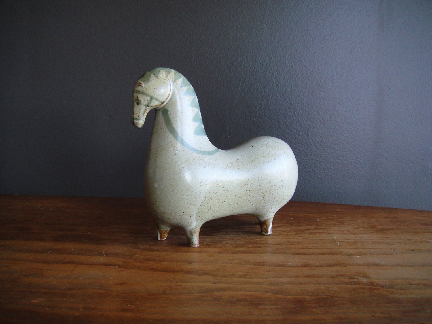 Stig Lindberg Modern Horse Sculpture, Mid Century Modern Ceramic Horse Figurine, Eames Era