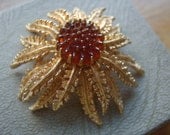 Sarah Coventry Golden Sunflower Brooch Circa 1960s