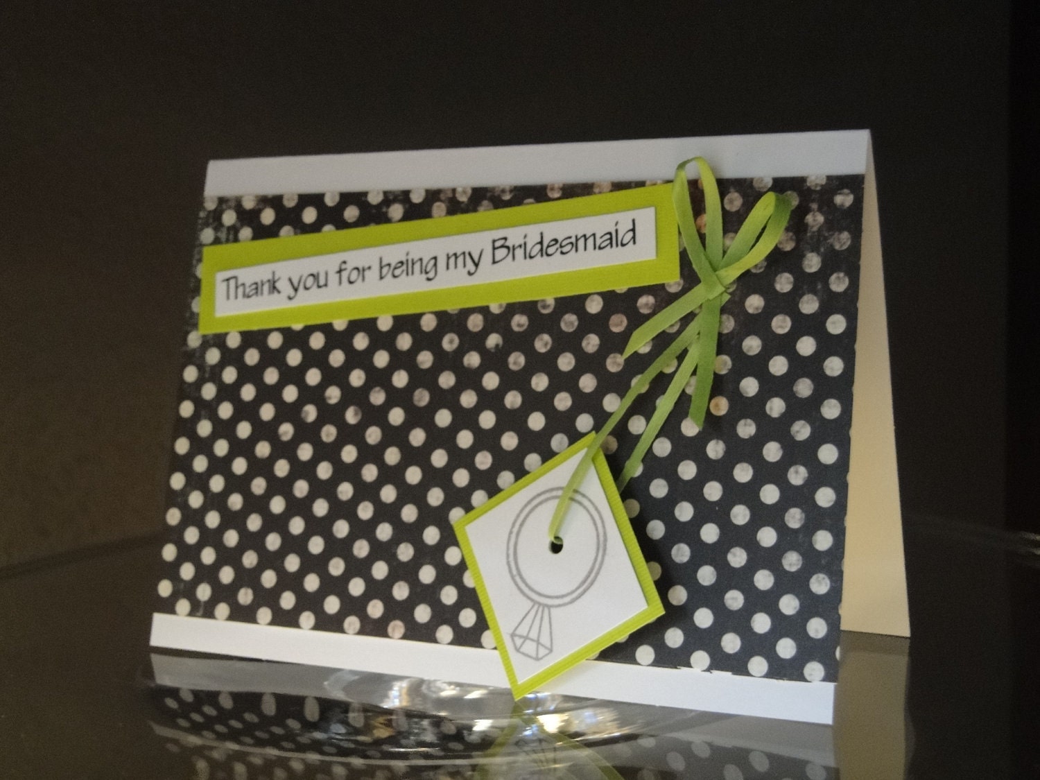 Handmade Thank you for being my Bridesmaid Card (Ready to Ship)