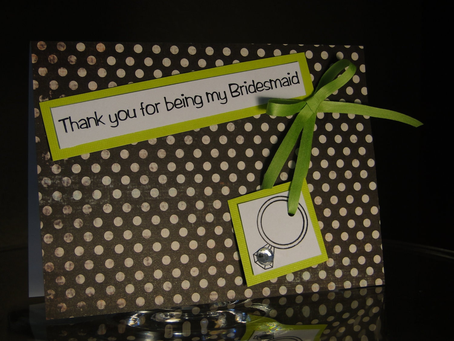 Handmade Thank you for being my Bridesmaid Card (Ready to Ship)