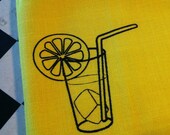 Lemonade -2 Screen Printed Linen Placemats, Ready to Ship