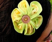 Lime and yellow flowered headband