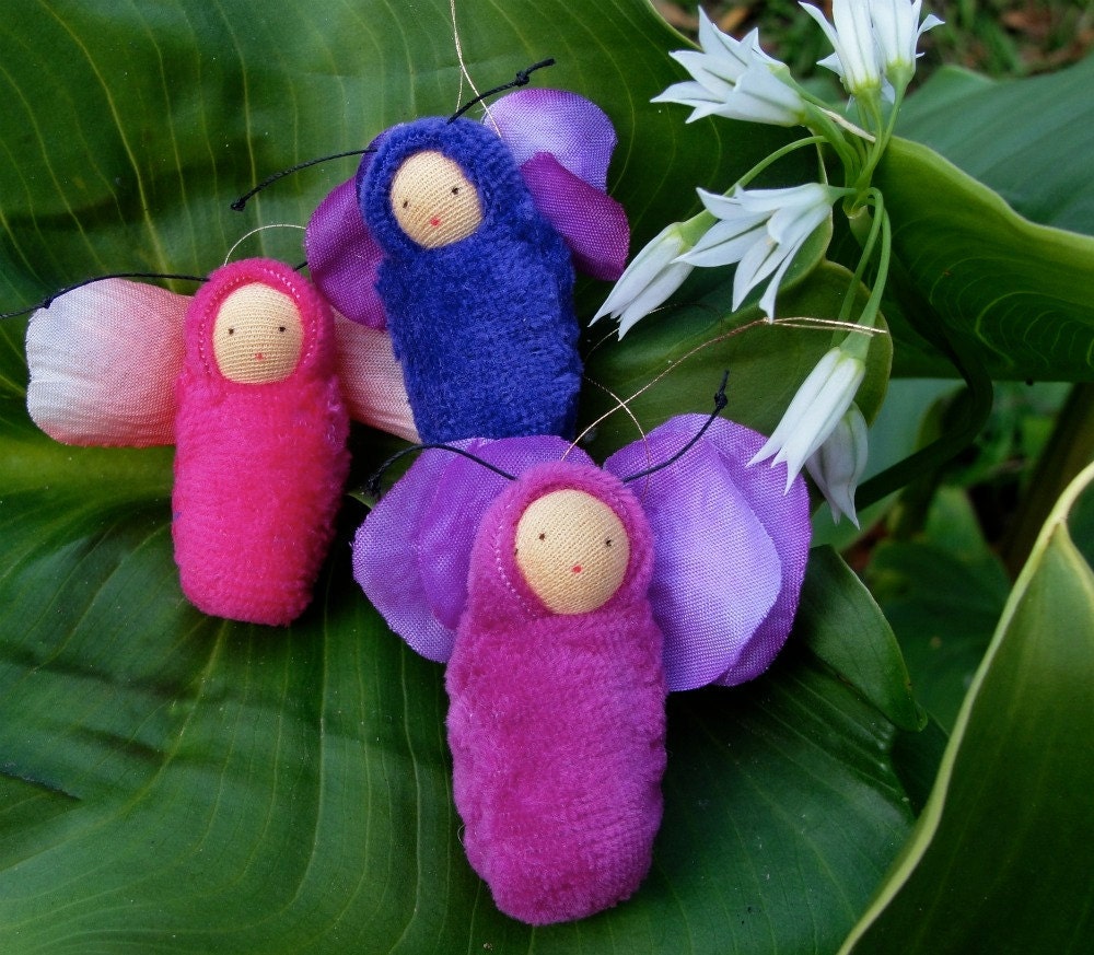 Fairy baby ornaments pink fuschia purple