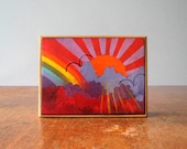 Retro Enamel Topped Box - Rainbow Sky - RESERVED